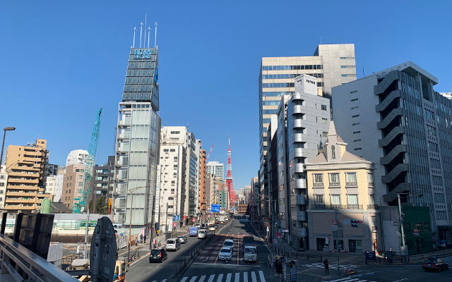 View from Mita on the way to Ramen Jiro